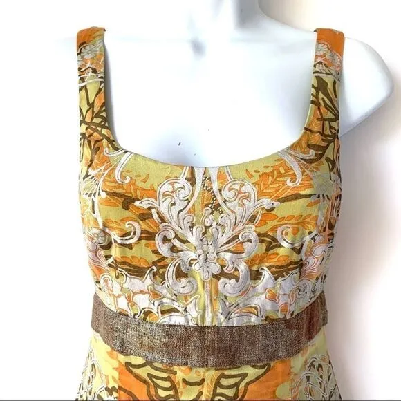 NICOLE MILLER COLLECTION ORNATE SILK DRESS