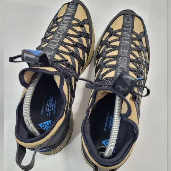 NIKE ACG REACT PARACHUTE BEIGE PHOTO BLUE TRACK TRAIL HIKING SHOES MEN 9.5 READ