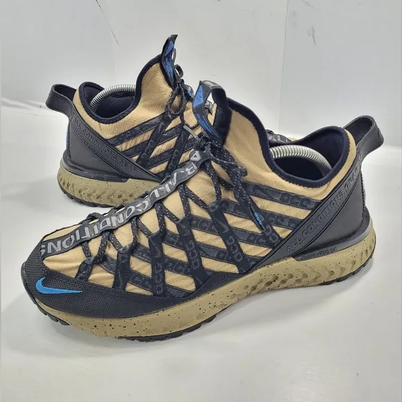 NIKE ACG REACT PARACHUTE BEIGE PHOTO BLUE TRACK TRAIL HIKING SHOES MEN 9.5 READ