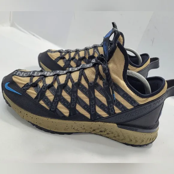 NIKE ACG REACT PARACHUTE BEIGE PHOTO BLUE TRACK TRAIL HIKING SHOES MEN 9.5 READ