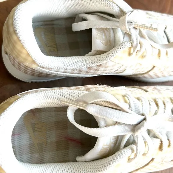 Nike Air Force 1 Low QS Sneaker Gingham Pack Neutral Beige Women’s 7.5