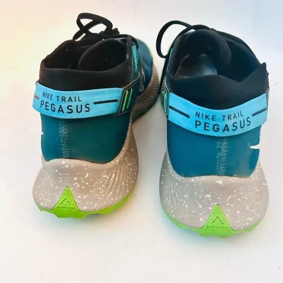 NIKE Men’s Pegasus Trail 2 Dark Teal Green Silver Trail Running Shoes Size 9