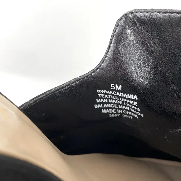 Nine West Black Satin Rhinestone Macadamia Pointed Toe Dress Mules