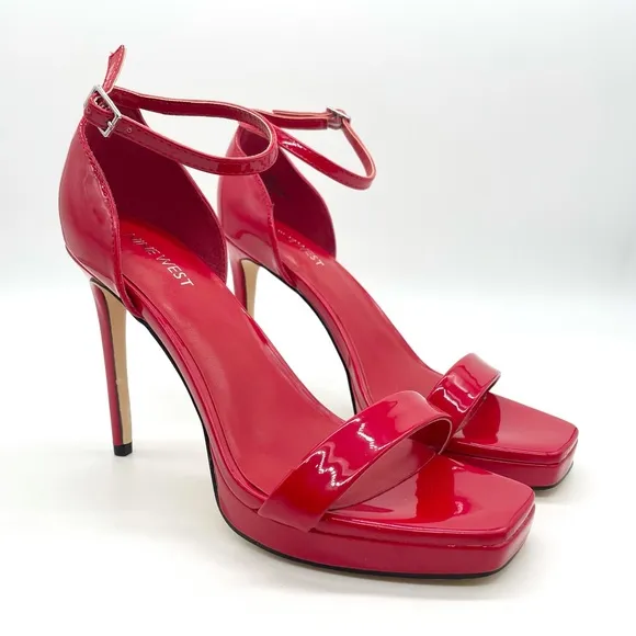 Nine West Emmeri Women's Red Stilettos Strappy High Heels 7.5