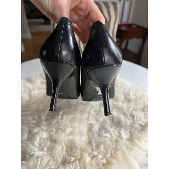 Nine West Pointed Black Leather Heels