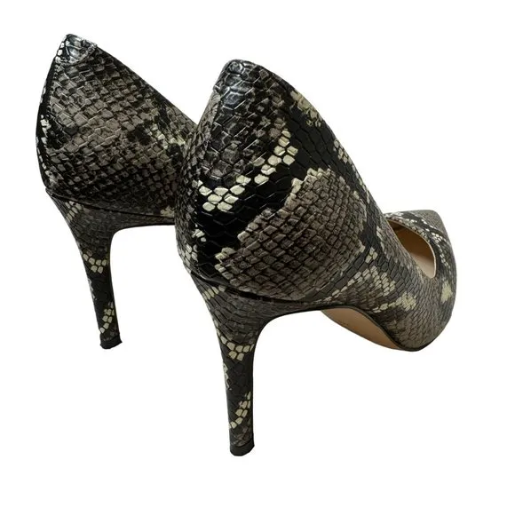 Nine West Pumps Womens 8M Ezra3 Python Snake Print Pointed Toe Stiletto‎ Heels