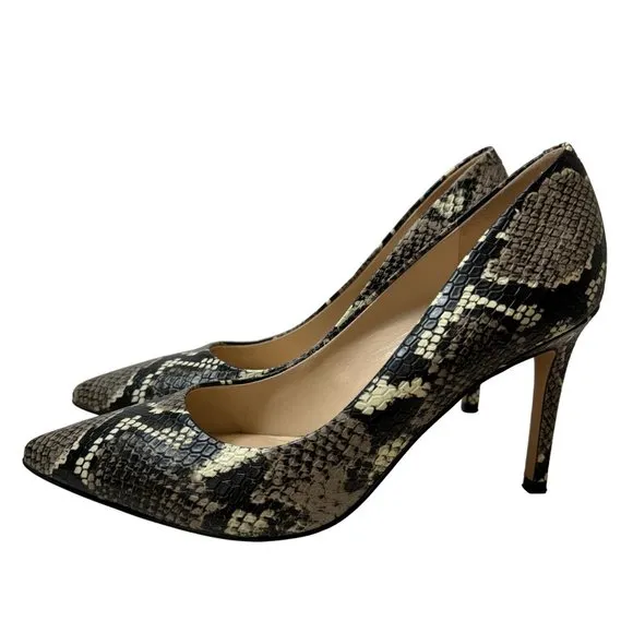 Nine West Pumps Womens 8M Ezra3 Python Snake Print Pointed Toe Stiletto‎ Heels