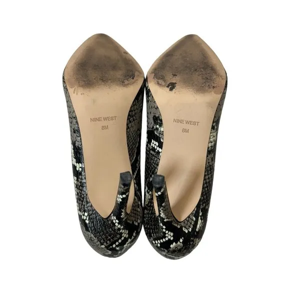 Nine West Pumps Womens 8M Ezra3 Python Snake Print Pointed Toe Stiletto‎ Heels