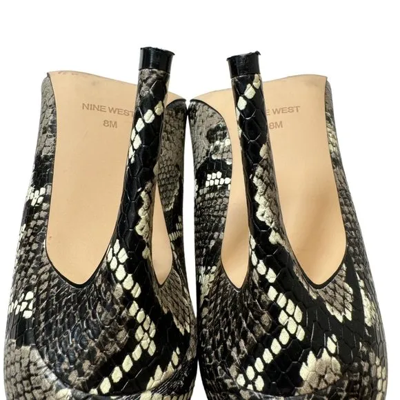 Nine West Pumps Womens 8M Ezra3 Python Snake Print Pointed Toe Stiletto‎ Heels