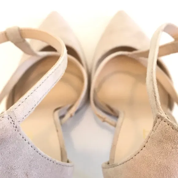 NINE WEST Suede Stiletto Heels Pointed Toe Pumps Ivory Tornaydoo Women’s Size 9M