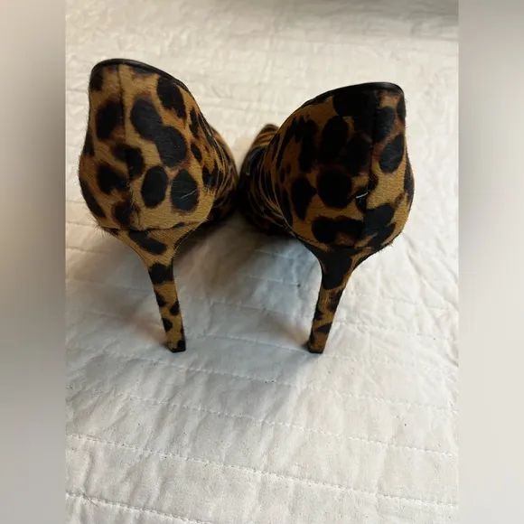 Nine West Tatiana leopard cow hair pointed toe pumps nwob