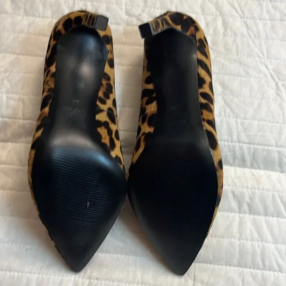 Nine West Tatiana leopard cow hair pointed toe pumps nwob