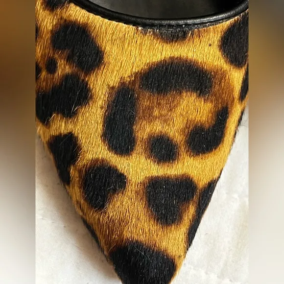 Nine West Tatiana leopard cow hair pointed toe pumps nwob