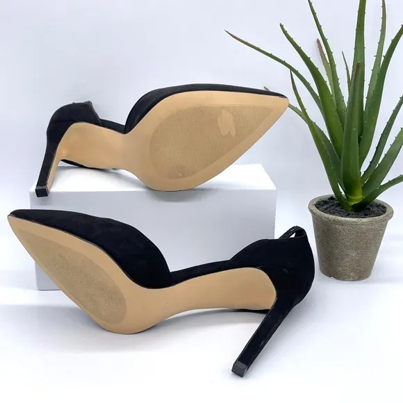 Nine West Toby Black Ankle Strap Pointed Toe Heels