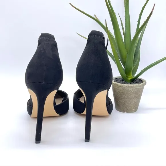 Nine West Toby Black Ankle Strap Pointed Toe Heels