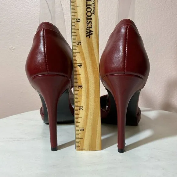 NINE WEST Burgundy Stap‎ Ankle Tie Heels