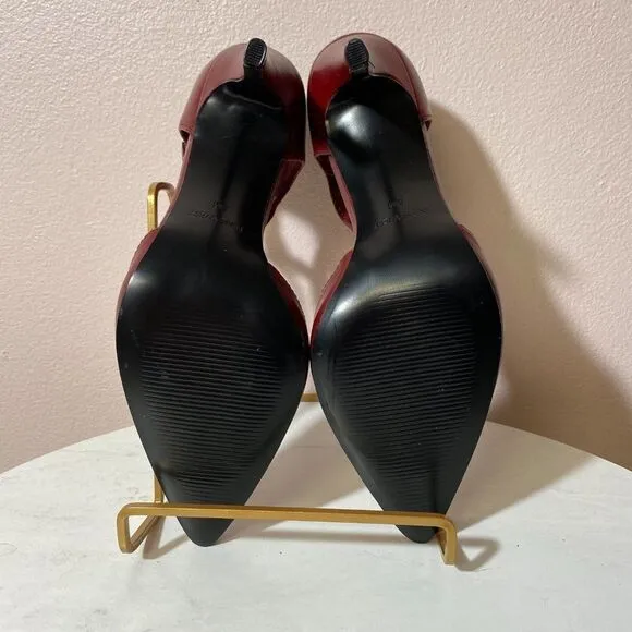NINE WEST Burgundy Stap‎ Ankle Tie Heels