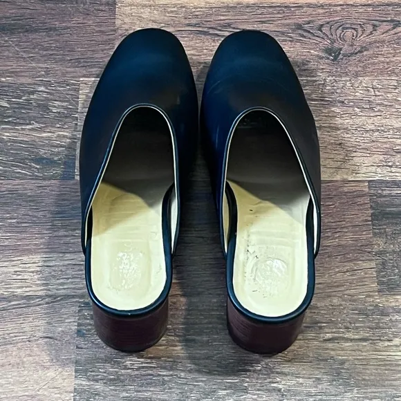 NISOLO All-Day Heeled Mule Black Smooth Leather Closed Toe Women's Size 10