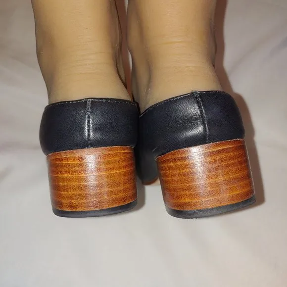 Nisolo Black Leather Heeled Mules SOFIA Size 7.5