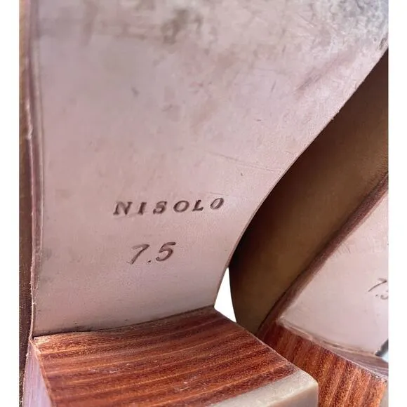 Nisolo Paloma All Day Heeled Mules Beige Suede Mules Heel Size 7.5