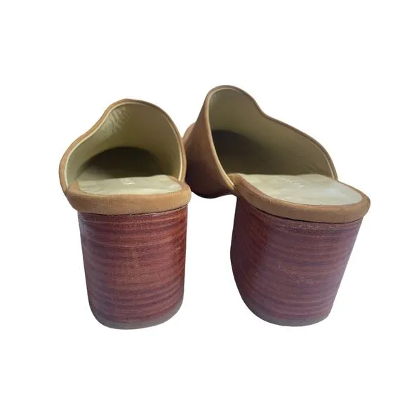 Nisolo Paloma All Day Heeled Mules Beige Suede Mules Heel Size 7.5