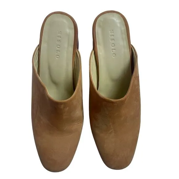 Nisolo Paloma All Day Heeled Mules Beige Suede Mules Heel Size 7.5