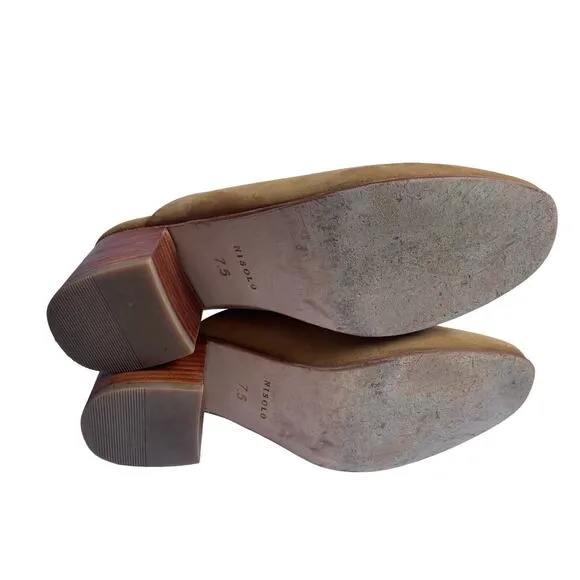Nisolo Paloma All Day Heeled Mules Beige Suede Mules Heel Size 7.5