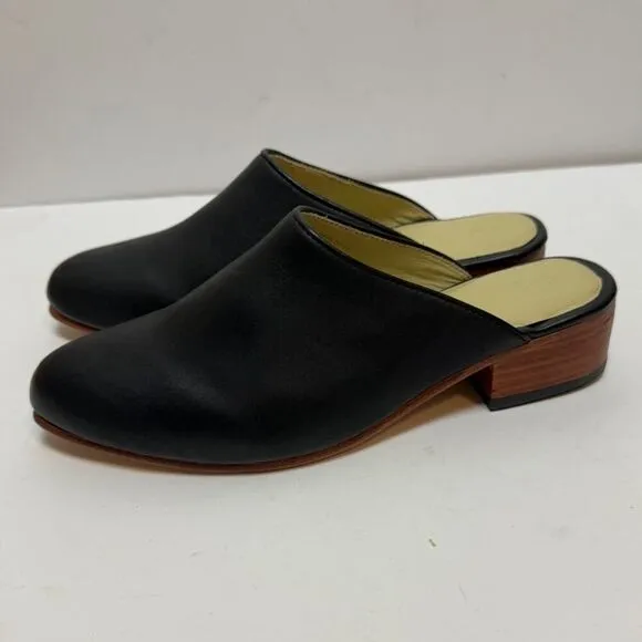 Nisolo Slide Mariella Mules in Noir Sz. 6.5
