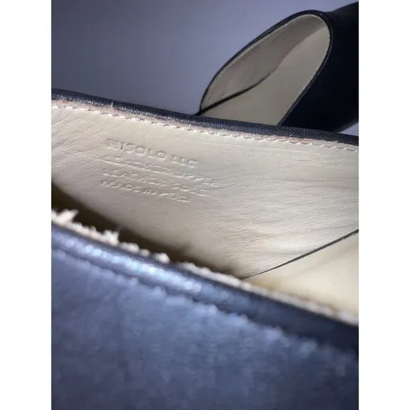 Nisolo Slide Mariella Mules in Noir Sz. 6.5