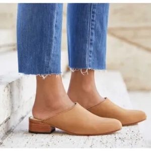 Nisolo Slide Mariella Mules in Sand Sz. 6.5