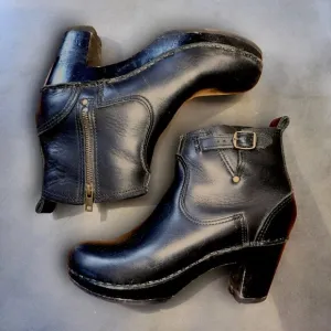 NO. 6 Black Heeled Ankle Boots