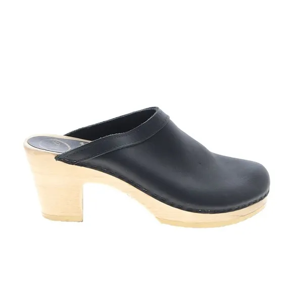 NO.6 Old School Clog on High Heel in Black EU 41 / US 10.5 - 11)