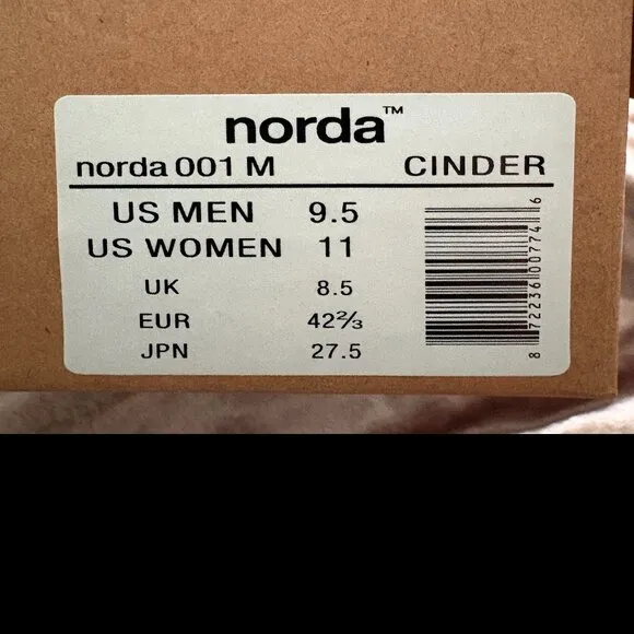 Norda Running Shoes – Men’s 9.5/Women's US 11– White – Worn Once/box included