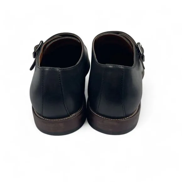 Nordstrom Men's Shop Black Leather Double Monk Strap Dress Shoes 7.5 Oxfords