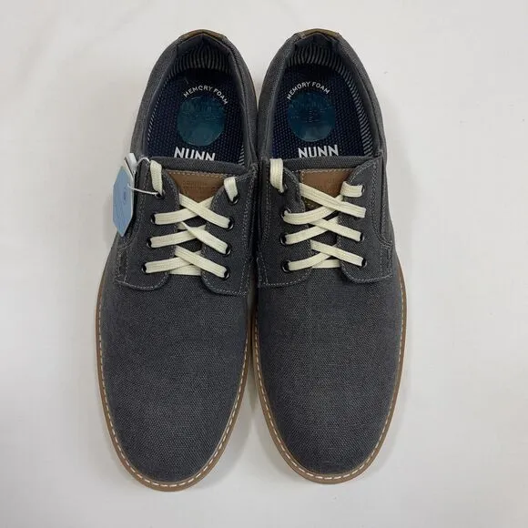 Nunn Bush Barklay Canvas Oxfords Mens 11.5 Medium Gunmetal/Gris Argnt Almond Toe