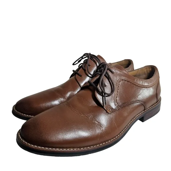 Nunn Bush Tan Comfort Gel Dress Flex Lace up Men's Oxfords  Sz 11.5M