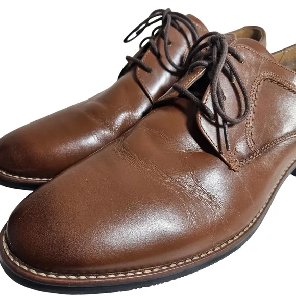 Nunn Bush Tan Comfort Gel Dress Flex Lace up Men's Oxfords  Sz 11.5M