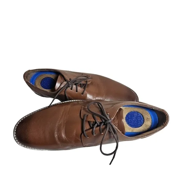 Nunn Bush Tan Comfort Gel Dress Flex Lace up Men's Oxfords  Sz 11.5M