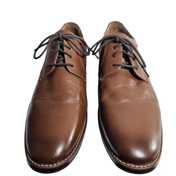 Nunn Bush Tan Comfort Gel Dress Flex Lace up Men's Oxfords  Sz 11.5M