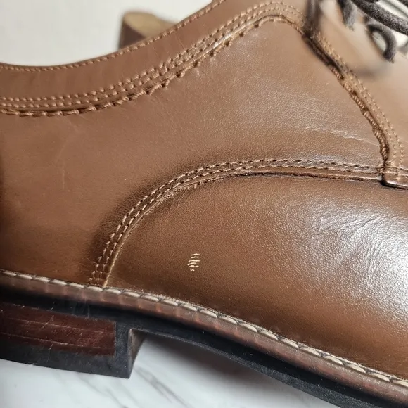Nunn Bush Tan Comfort Gel Dress Flex Lace up Men's Oxfords  Sz 11.5M