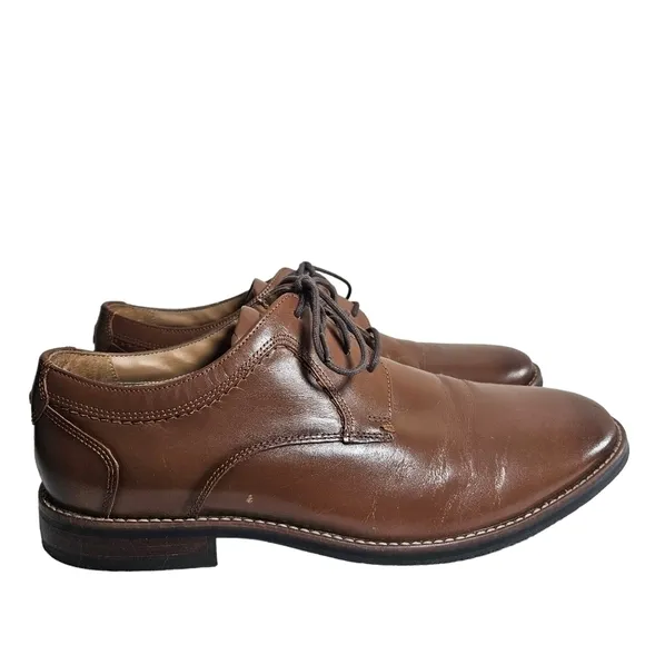 Nunn Bush Tan Comfort Gel Dress Flex Lace up Men's Oxfords  Sz 11.5M