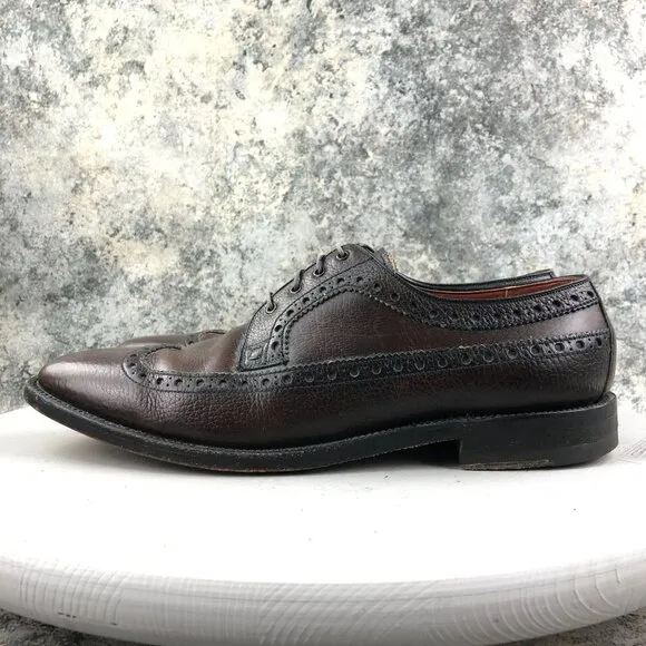 Nunn Bush VTG Men's Size 12 Brown Ankle Fashioned Custom Grade Wingtip Oxfords