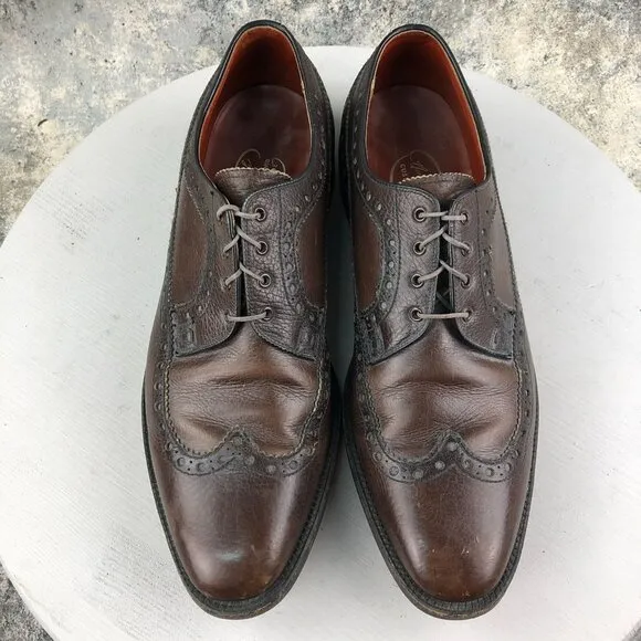 Nunn Bush VTG Men's Size 12 Brown Ankle Fashioned Custom Grade Wingtip Oxfords