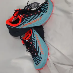 NWOB Dynafit Ultra 50 W Graphic Blueberry Fluo Coral Womens Trail Shoe Size 8
