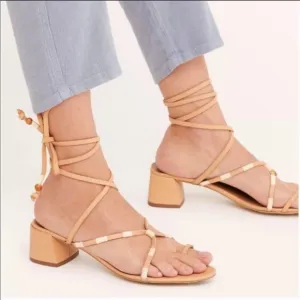 NWOB Free People Hermosa Lace Up Heel Sandal