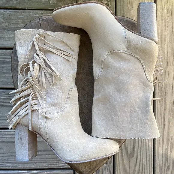 NWOB Free People Wild Rose Bone Leather Slouch Boot Made in Italy Women's Size 6