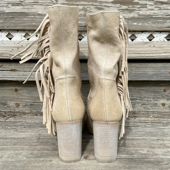 NWOB Free People Wild Rose Bone Leather Slouch Boot Made in Italy Women's Size 6