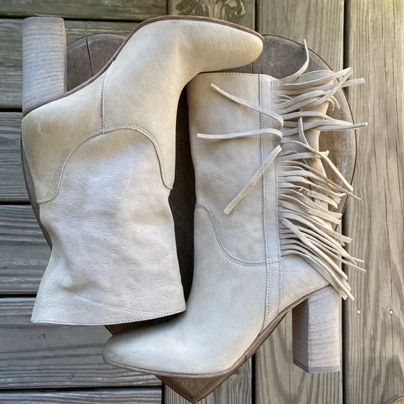 NWOB Free People Wild Rose Bone Leather Slouch Boot Made in Italy Women's Size 6
