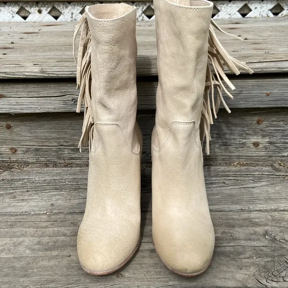 NWOB Free People Wild Rose Bone Leather Slouch Boot Made in Italy Women's Size 6