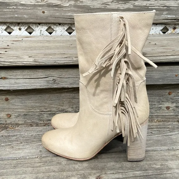 NWOB Free People Wild Rose Bone Leather Slouch Boot Made in Italy Women's Size 6